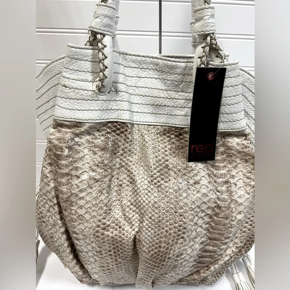 NWT‼️Red by Marc Ecko Drawstring Hobo Faux Snakeskin - Picture 3 of 9
